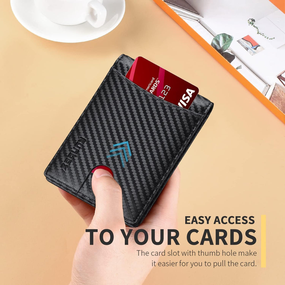 RUNBOX Top Layer Echtes Rindsleder Geldbörse für Herren Slim Mens Wallet-Money Clip RFID Wallet-Gift