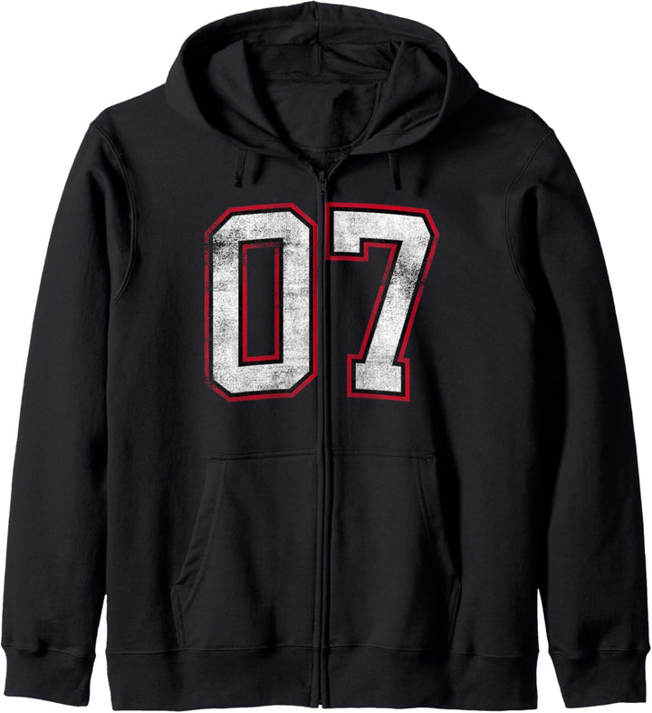 Number Seven7 Nummer Sieben7 Kapuzenjacke
