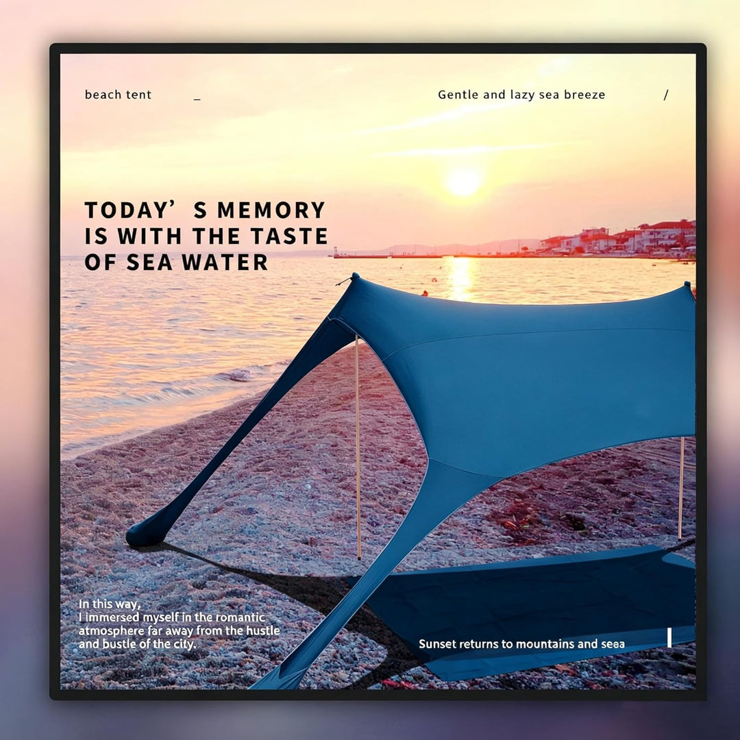 Strandzelt, Pop-Up, 2x2.1 m, LSF 50, Lycra, Sonnenschutz, für den Aussenbereich, Anti-Wind, Sonnensc