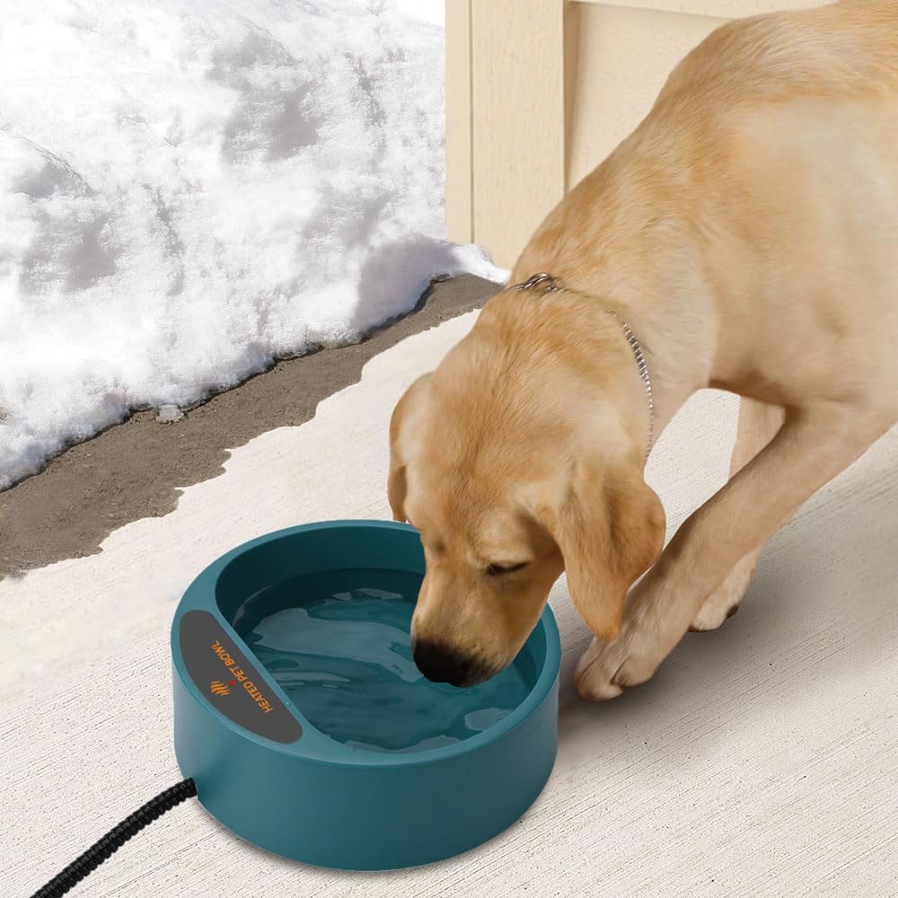 Namsan Beheizter Wassernapf für Hunde, Beheiztes Frostschutz Tränkebecken, Anti-Bite-Schlauchwickel