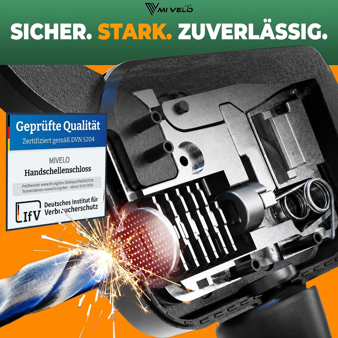 MIVELO E-Scooter Schloss extra sicher - Gelenkkettenschloss I Handschellenschloss für Elektroroller