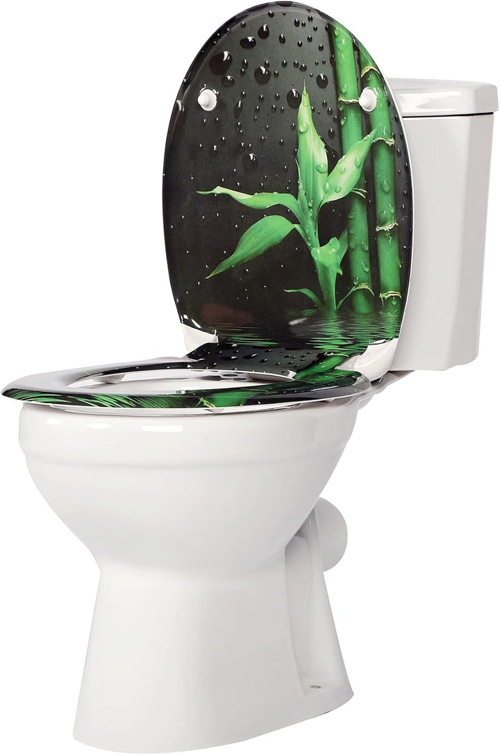 SINOBATH O-förmiger Premium-Toilettensitz mit Sanftschliess-Funktion & Edelstahl-Scharnieren – Herge