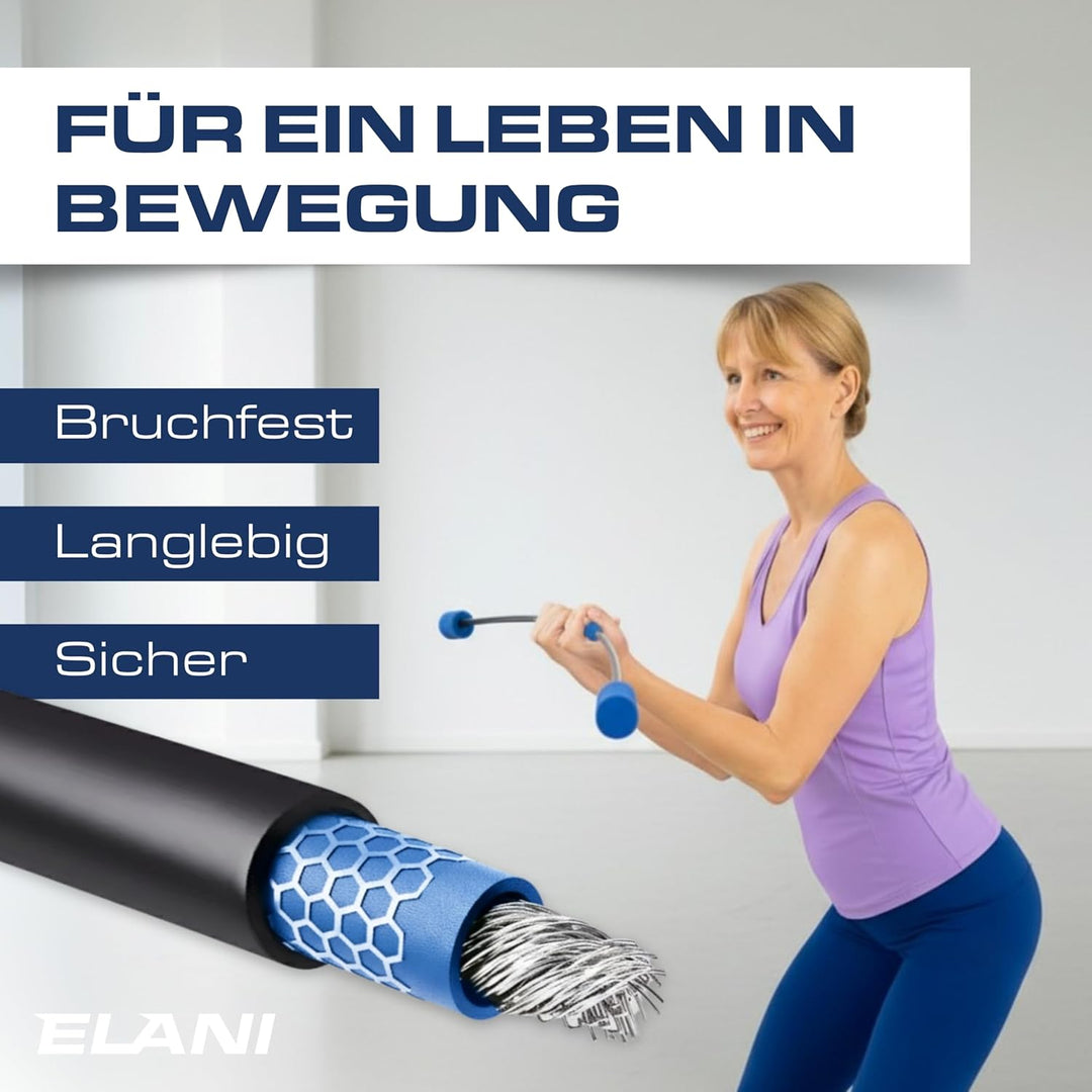 ELANI klimaneutraler Schwingstab - angenehmer Griff & Verstellbarer Widerstand - hochbelastbarer Swi