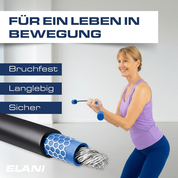 ELANI klimaneutraler Schwingstab - angenehmer Griff & Verstellbarer Widerstand - hochbelastbarer Swi