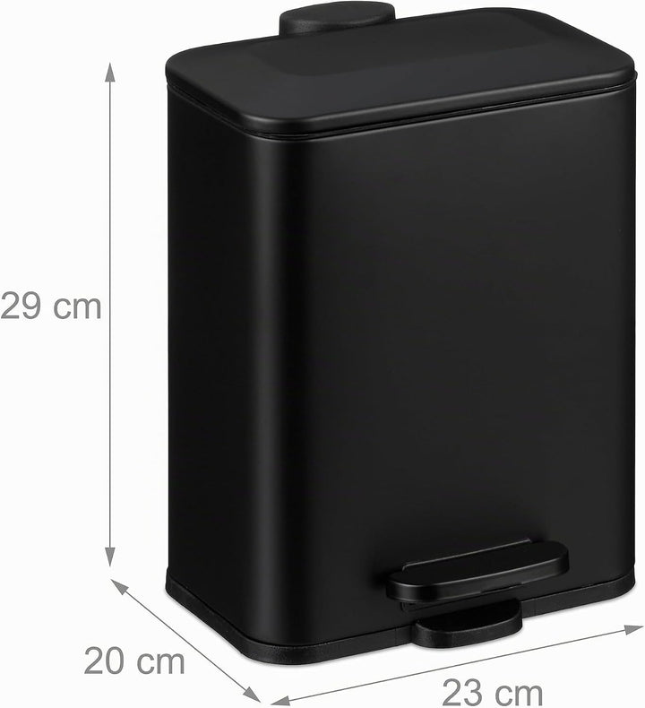 Relaxdays Mülleimer Bad, 5 l, Kosmetikeimer mit Soft-Close, matte Optik, entnehmbarer Inneneimer, Tr
