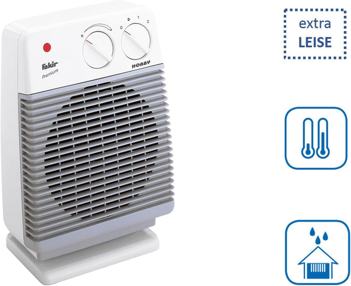 Fakir HL 600 Hobby - Heizlüfter, Heizlüfter Bad, Heizlüfter energiesparend, 2 Heizstufen, Heizlüfter