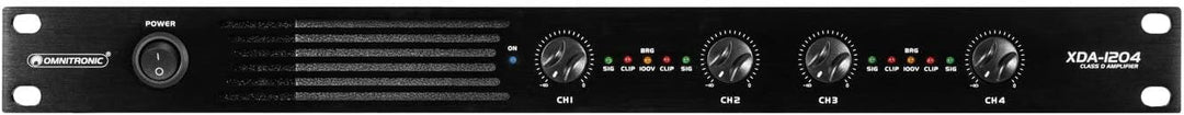 OMNITRONIC XDA-1204 4-Kanal Class-D-Verstärker | Verstärker mit Schaltnetzteil, 4 x 300 W / 4 Ohm, 4