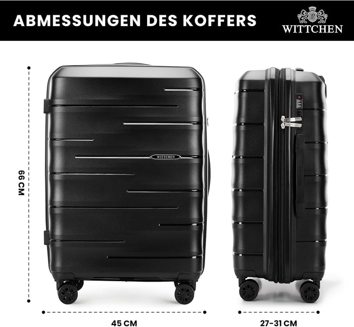 WITTCHEN ARCO Line | Mittelgrosser Koffer Reisetasche | Leichtes Gepäck Polypropylen TSA-Schloss Tel