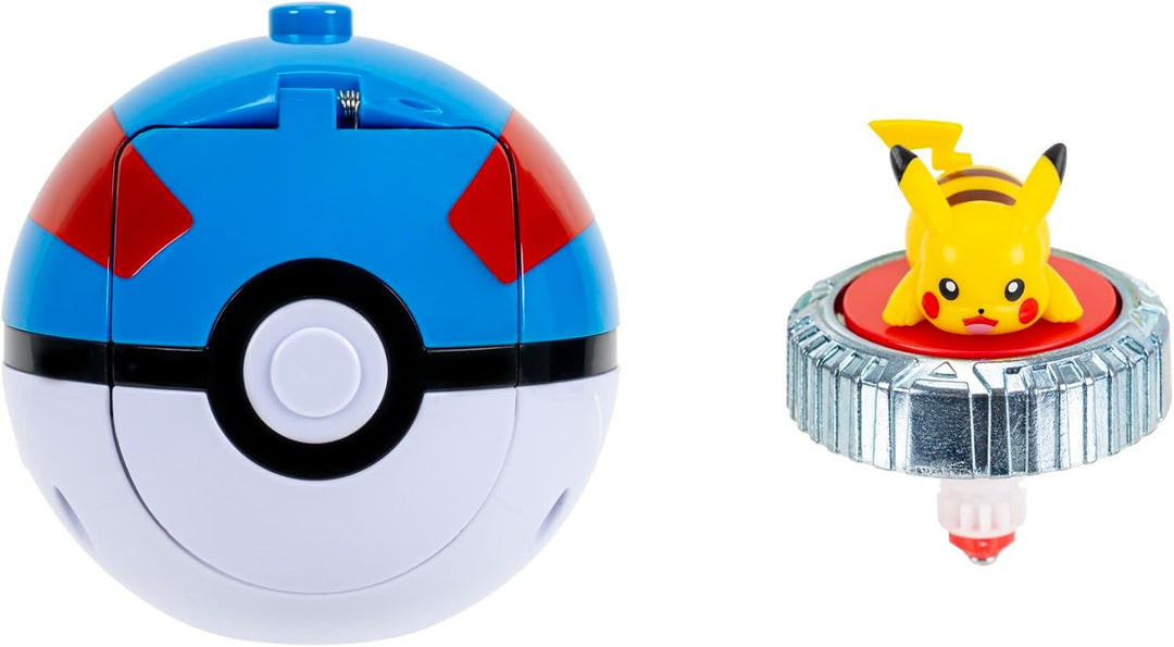 Pokémon PKW4936 Pikachu Battle Spinner Pack | Battle Spinner mit Superball-Launcher