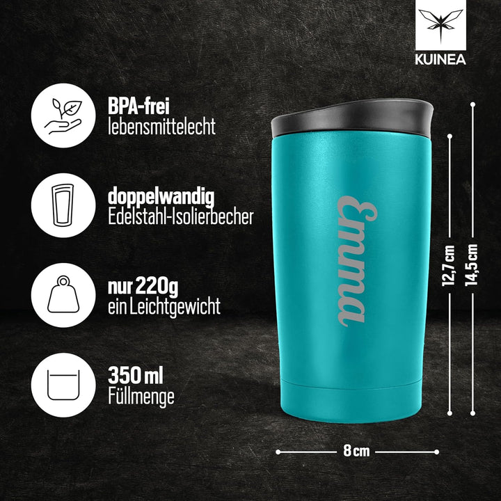Thermobecher personalisiert mit Gravur – Muttertagsgeschenk Mama – Coffee To Go Becher Edelstahl 350