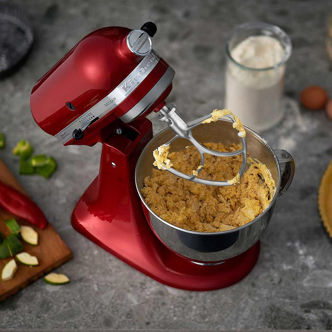 Gdrtwwh Flachrührer-Aufsatz aus Edelstahl für KitchenAid 4,5-5 Quart Standmixer mit neigbarem Kopf,