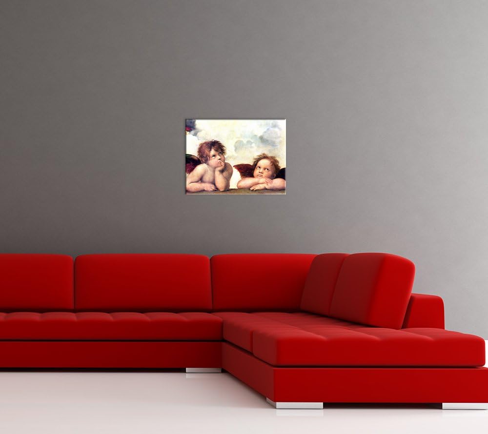 Bilderdepot24 Bild auf Leinwand | Raffael - Engel in 60x50 cm als Wandbild | Wand-deko Dekoration Wo