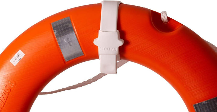 wellenshop Rettungsring-Halter für Reling Rohr Clip-On Weiss Rettungsring-Halterung Befestigung Anba