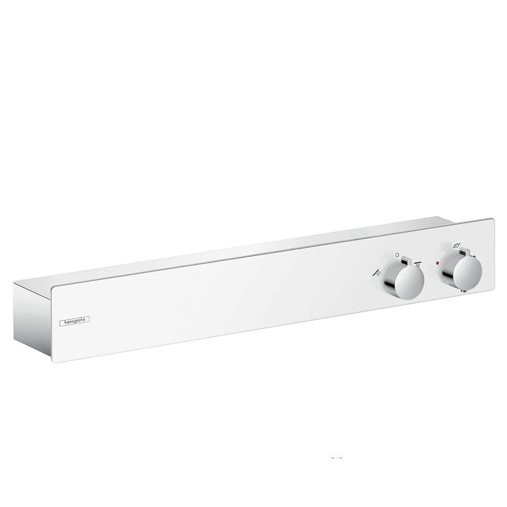 hansgrohe Duschthermostat ShowerTablet 350, Brausethermostat Aufputz, Weiss/Chrom Weiss/Chrom 350mm