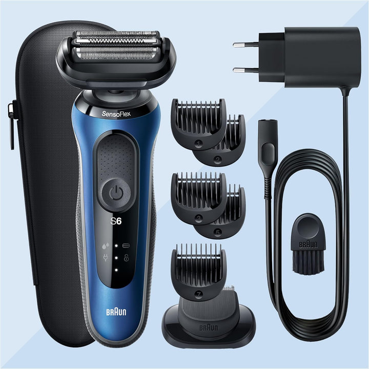 Braun Series 6 Elektrorasierer mit EasyClick Barttrimmer Aufsatz, SensoFlex Rasierer Herren Elektris