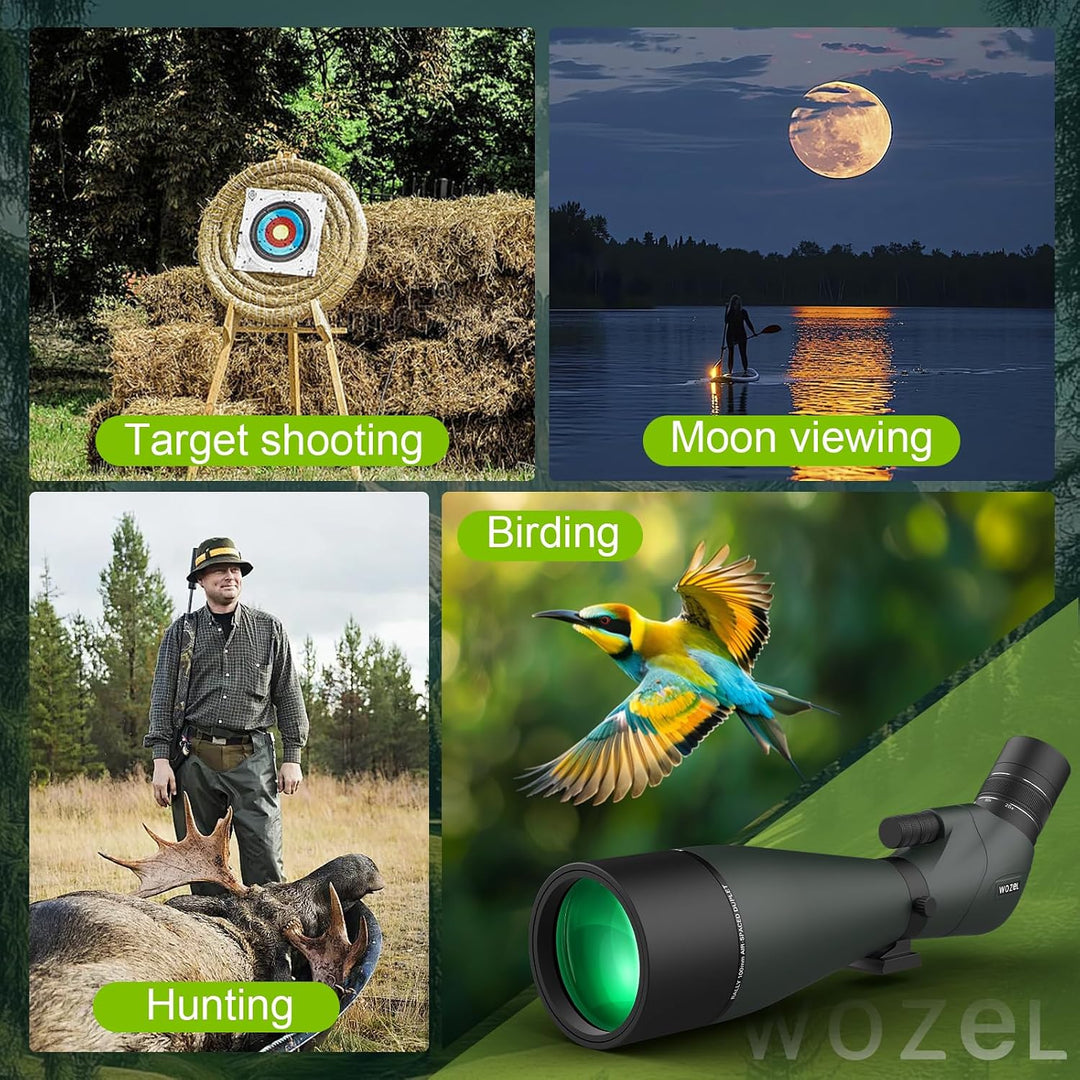 WOZEL HD-Spektiv, 25–75 x 100 mm, 45 Grad abgewinkelt, BAK4-Prisma, High-Definition, wasserdicht, fü