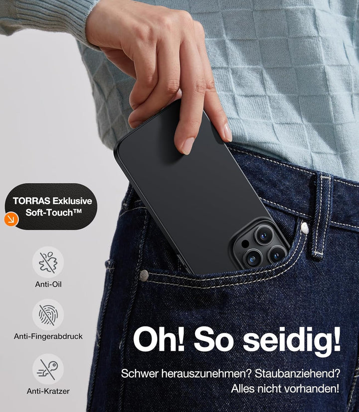 TORRAS Ultra Dünn für iPhone 14 Pro Hülle [Upgrade für MagSafe] (Unsichtbare und Stabilste) Magnetis