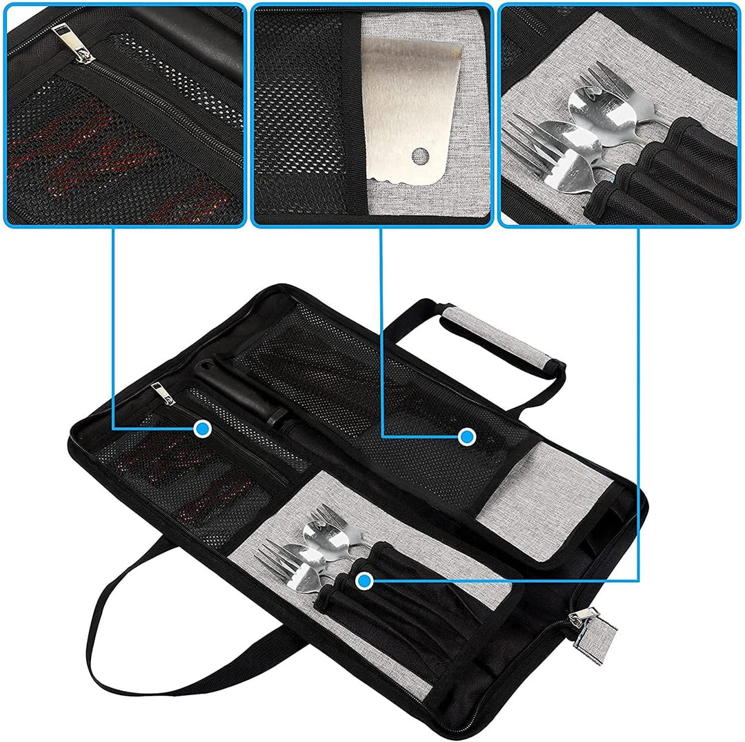 YWYHHM Messertasche, Messer-Rolltasche Kochmesser Rolltasche Messerkoffer mit 13 Fächern für Messer