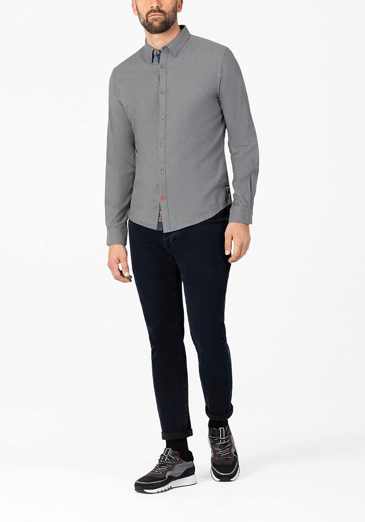 Timezone Herren Hemd S Dark Grey Melange, S Dark Grey Melange