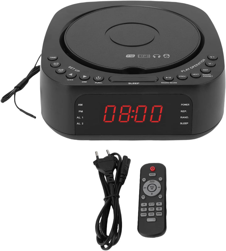 Ejoyous Radiowecker mit CD Player, Tragbar Weckerradio Bluetooth Radio Wecker mit Mehreren Weckzeite