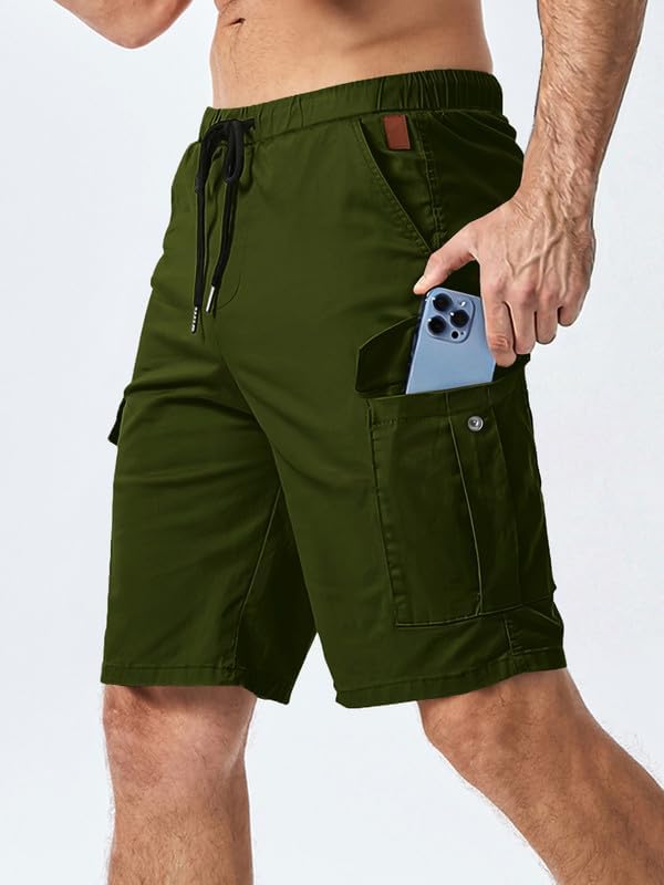 Elegancity Kurze Hosen Herren Cargo Shorts Sommer Freizeithose Kurze Elastische Taille Chino Shorts