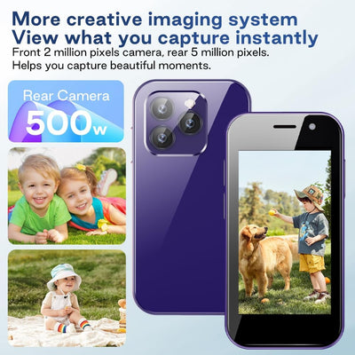ZOKOE Mini Handy Smartphone für Kinder 3-Zoll-Bildschirm 2600 mAh 3GB RAM 64GB ROM 2.0+5.0MP Gesicht
