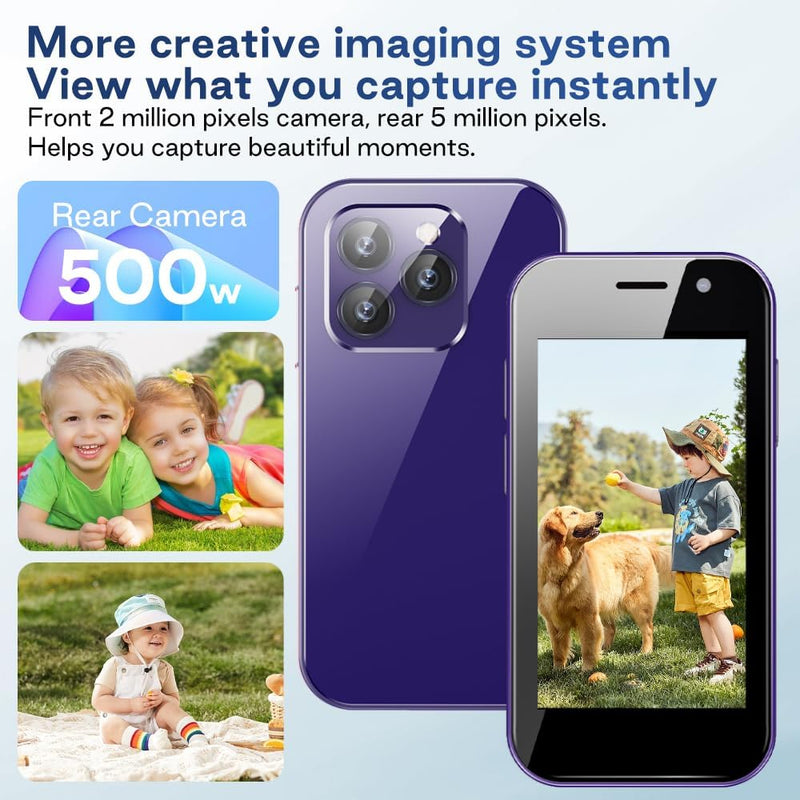 ZOKOE Mini Handy Smartphone für Kinder 3-Zoll-Bildschirm 2600 mAh 3GB RAM 64GB ROM 2.0+5.0MP Gesicht