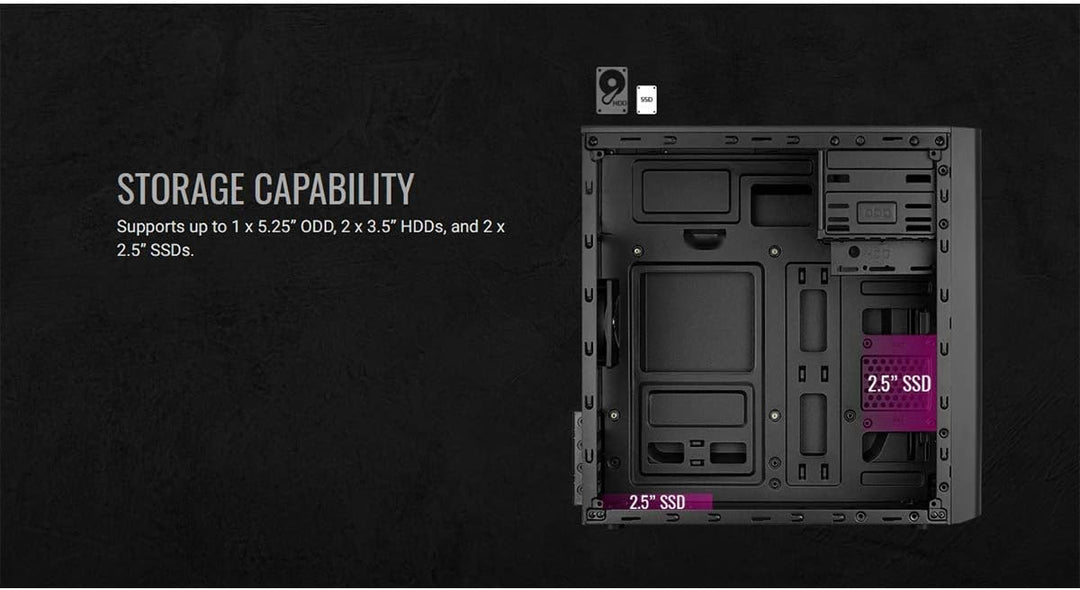 AeroCool CS103 - Micro ATX PC-Gehäuse, poliertes Aluminium, 80 mm Lüfter hinten schwarz única Schwar