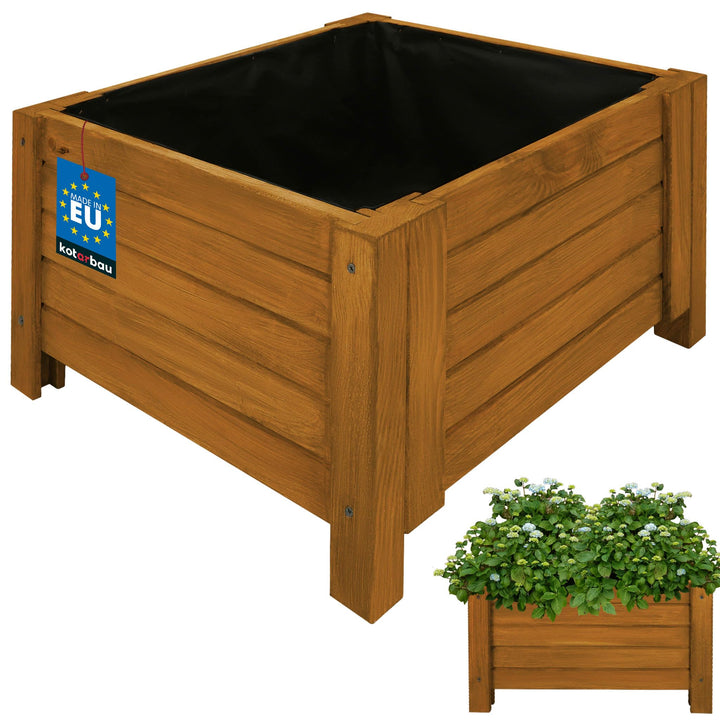 KOTARBAU® Blumenkasten - 50 x 50 x 30 cm - Pflanzkasten mit Vlies - Pflanzkübel gross aussen - Balko