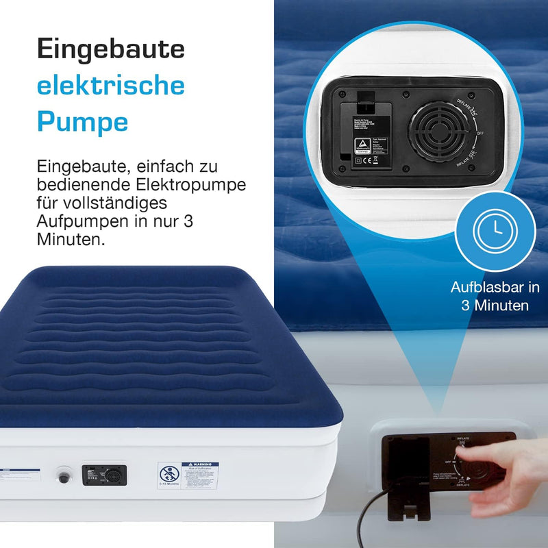 Active Era Luxus Doppel Luftbett – selbstaufblasendes Gästebett mit eingebauter, elektrischer Pumpe,