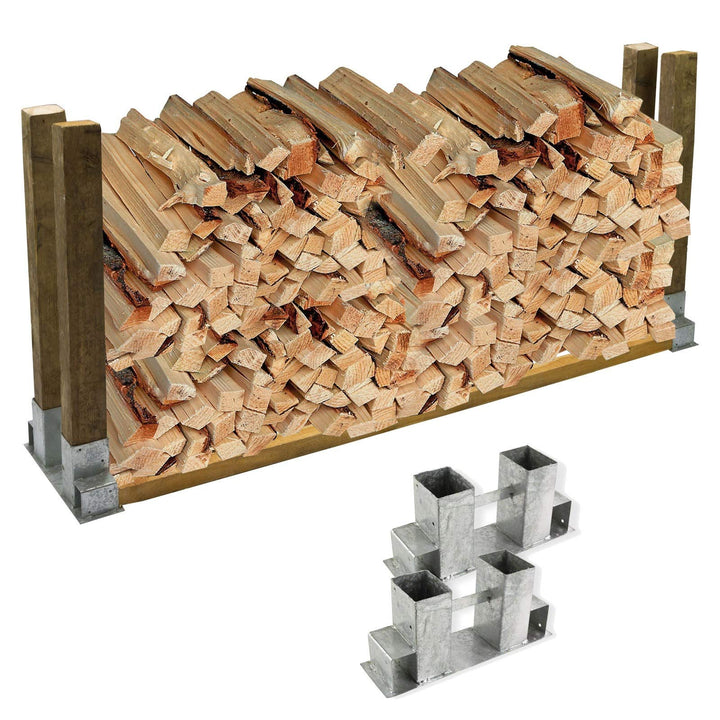 Holz - Stapelhilfe Brennholz Kaminholz Gestell Stapelhilfe Stapelhalter 2er