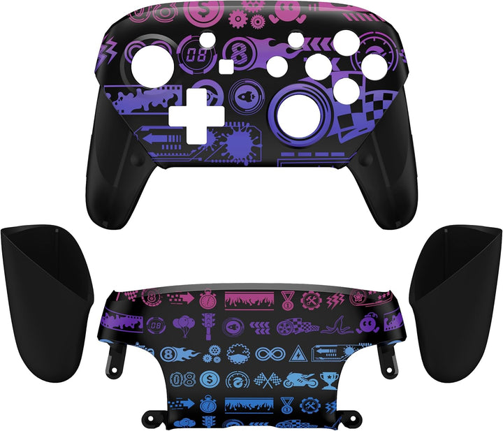 eXtremeRate Full Gehäuse Set kompatibel mit Nintendo Switch Pro Controller, DIY-Ersatz Front Hülle/B