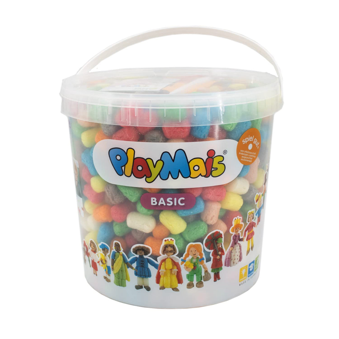 PlayMais Basic 1000 Bastelset für Kinder ab 3 Jahren | Basteleimer mit über 1000 Stück zum Basteln |