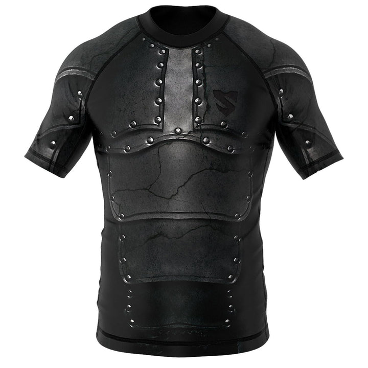 SMMASH Funktionsshirt Herren Rashguard Kurzarm Sportshirt MMA Thaibox Muay Thai Kickboxen Atmungsakt