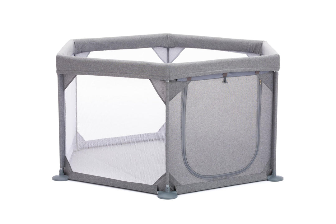 Fillikid Laufgitter 6-eckig mit Einstieg Exklusiv | Laufstall Baby ab Geburt | Bett Reisebett Baby m