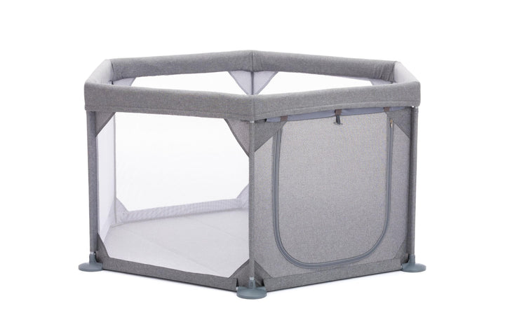 Fillikid Laufgitter 6-eckig mit Einstieg Exklusiv | Laufstall Baby ab Geburt | Bett Reisebett Baby m
