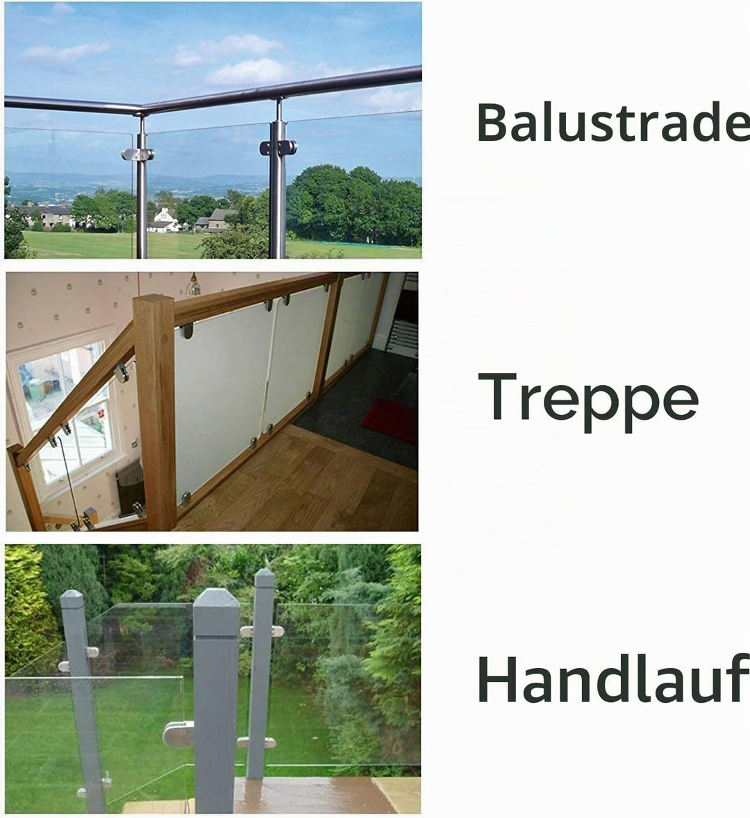 20pcs Glashalter 8-10mm edelstahl Glasklemme Rostfreier Stahl 304,klemmhalter glas Verstellbare Glas