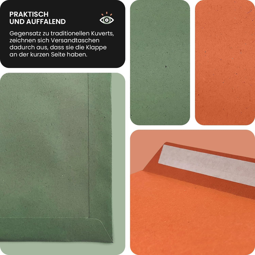 Netuno 500x Versandtasche DIN C5 Orange 162 x 229 mm 110g Design Eko Briefkuvert gross a5 Briefumsch