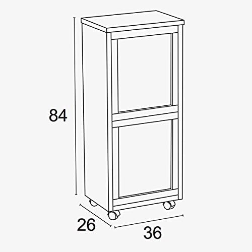 Arredamenti Italia ARREDAMENTIITALIA Mülltrennsystem Madera 2, Holz - 2 abnehmbare Körbe - Farbe: Ki