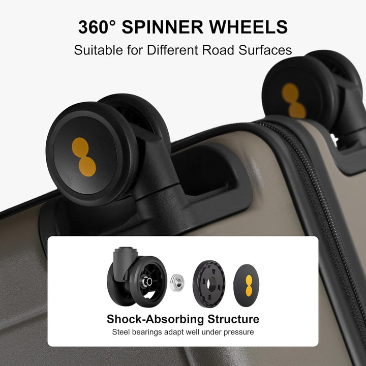 LEVEL8 Koffer Trolleys, handgepäck Leichtgewicht 100% PC, TSA Zahlenschloss Elegance Matte Design 8