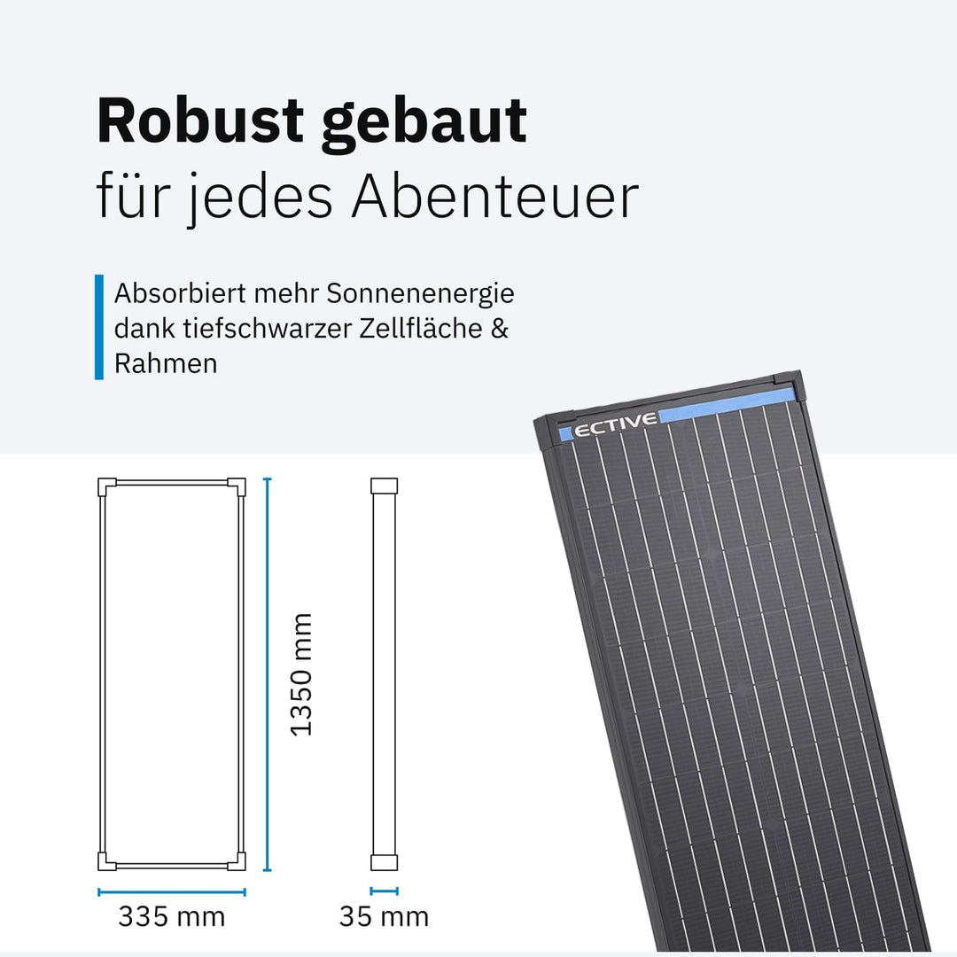 ECTIVE Solarpanel MSP 90 Black - 90W, 4,81A, 32 Zellen, für 12V 24V Batterieladeregler - Monokristal