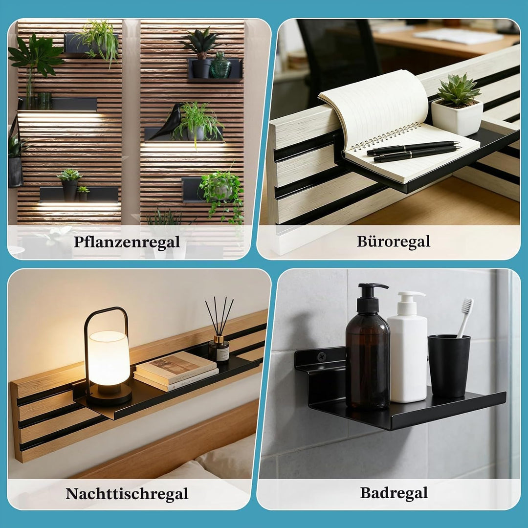 MIGUBIGU 1 Pcs Regal für Akustikpaneele Ohne Bohren 25 x 15 cm, Wandorganizer für Akustikpaneele Sch