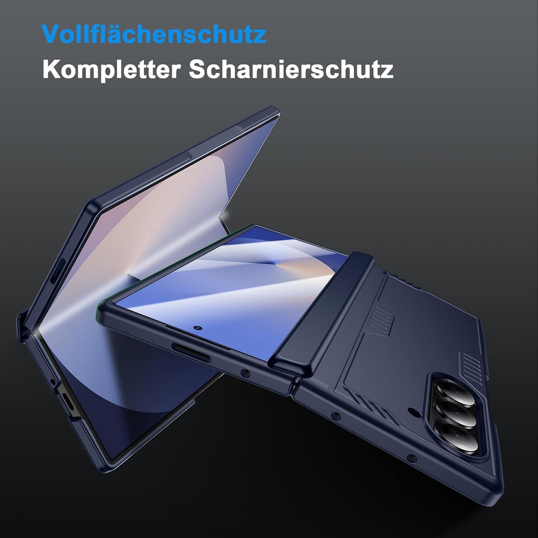 spoovcto für Samsung Galaxy Z-Fold-6 Hülle: HD Displayschutzfolie, Versteckter Ständer, Scharniersch