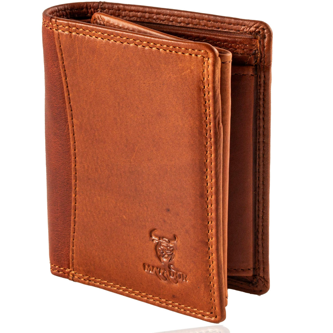 MATADOR Kleines RFID Blocker Portemonnaie Herren Klein Leder | Kleine Geldbörse Herren Slim Wallet m