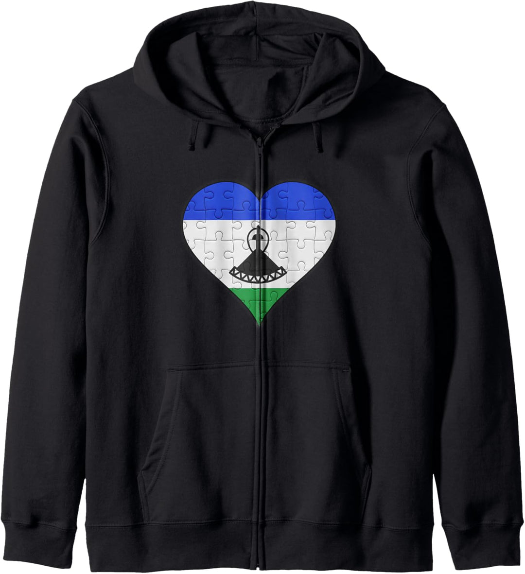 Lesotho Basotho Flagge Herz Kapuzenjacke