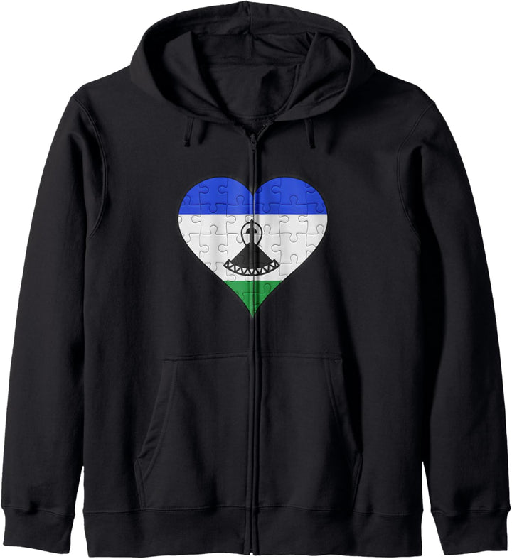 Lesotho Basotho Flagge Herz Kapuzenjacke