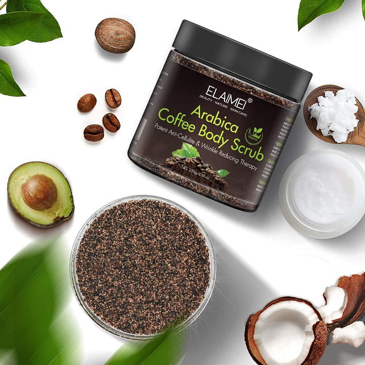 Natürliches Kaffee Body Scrub Peeling mit Bio-Kaffee-Körperpeeling, Face, Body Scrub Peeling Grau, G