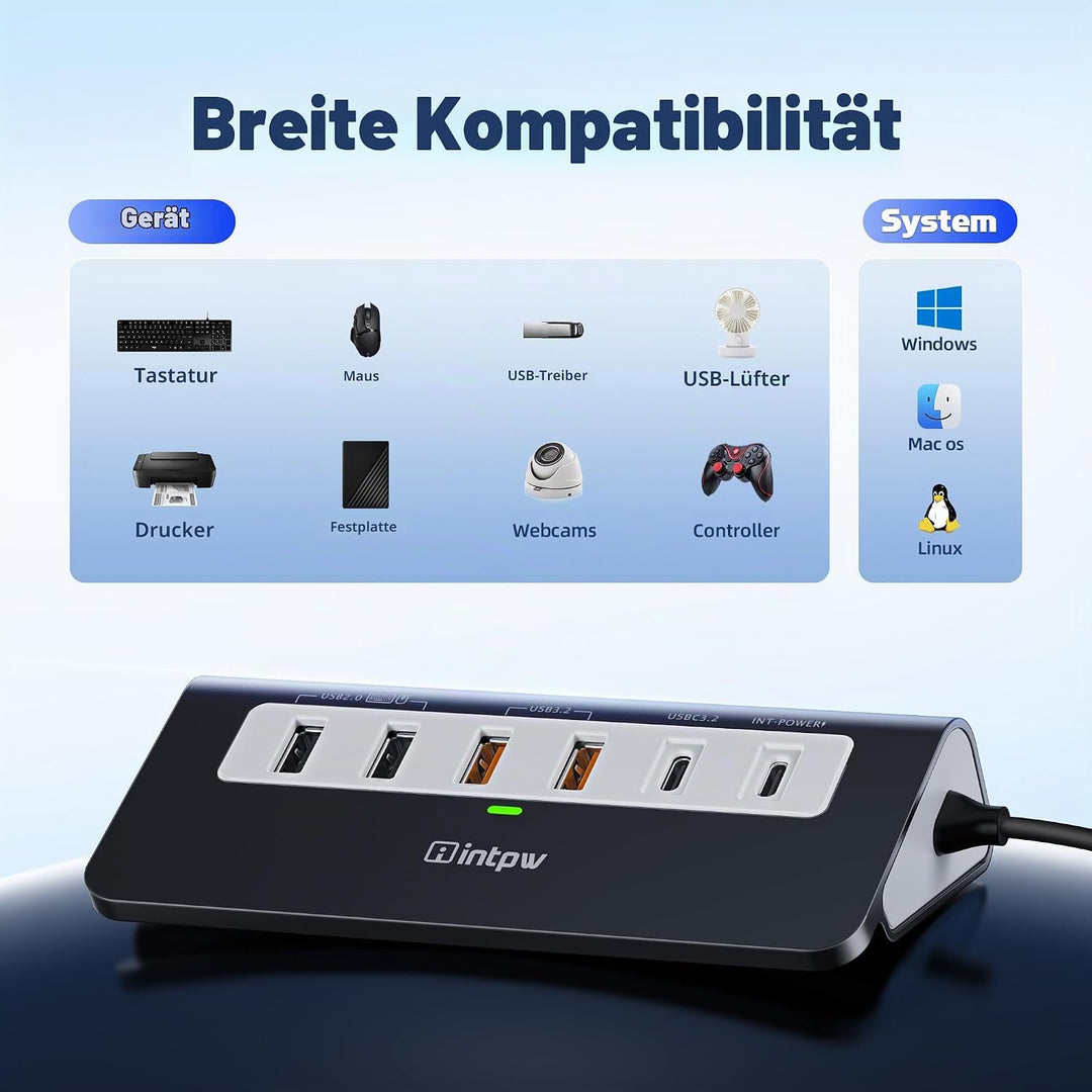P9 PRO USB C Hub 10Gbps, 9-IN-1 Docking Station USB c mit HDMI 4K@60HZ, 3 USB 3.2 10Gbps Data, PD 10
