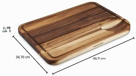 Cole & Mason Berden Schneidebrett mit Auffangschale, 46cm x 34cm, Akazienholz Holzbrett für die Küch