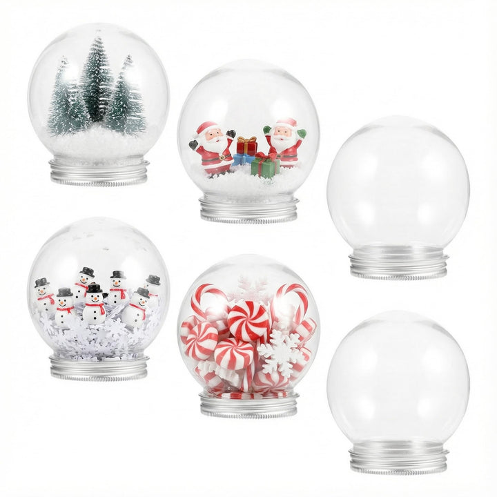 6 Stück Schneekugel Mit Schraubverschluss,150 ML Schneekugel Selber Machen Weihnachten DIY Bastelset